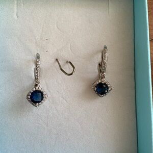 Dazzling Silver and Blue Gemstone Earrings